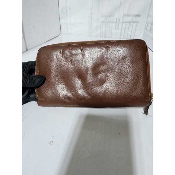 Authentic GUCCI Soho Round Zipper Long GG Interlocking Leather Wallet Brown - Picture 3 of 10